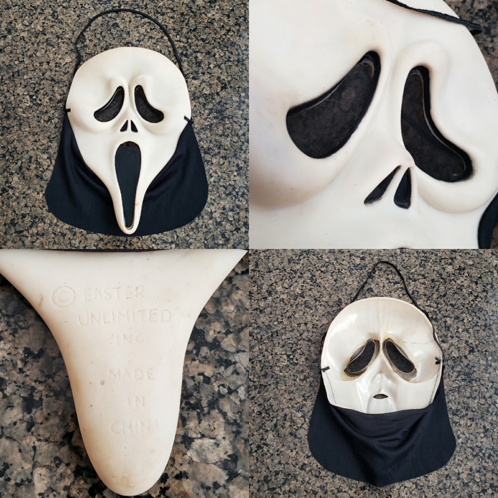 VTG Rare Scream Ghost Face Mask No Hood Easter Unlimited Halloween Horror Costum